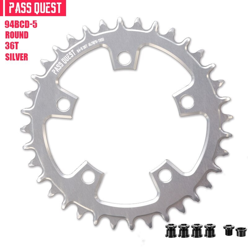 PASS QUEST 94 BCD -5Arm Bicycle Chain wheel ROUND Narrow Wide Chainring 32-46T