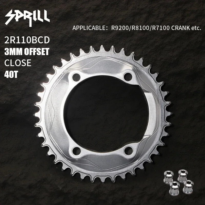 Aero Ultralight 110BCD Bike Chainring 3mm Offset 40-50T Closed Single ChainWheel