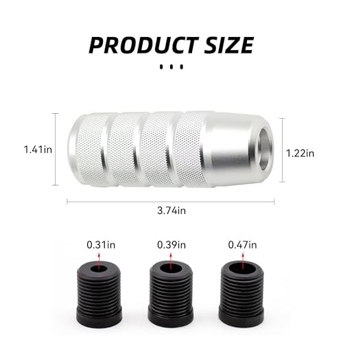 95mm/3.74″ Car Shifter Knob, Aluminum Weighted Automotive Gear Shift Silver