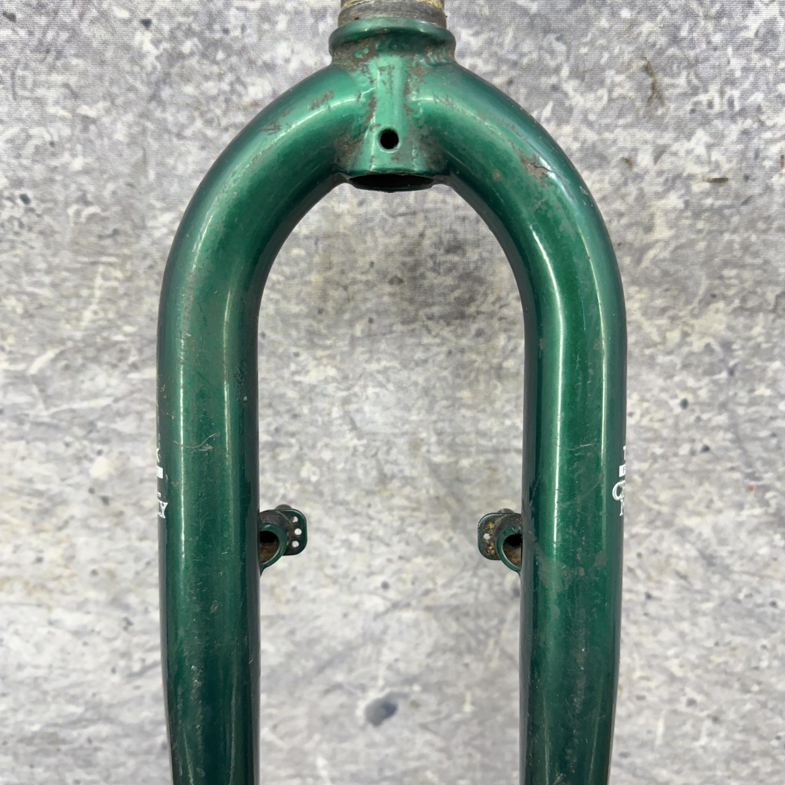 Vintage Trek 26in Fork 1 1/8 Threaded 90s MTB Canti Green Rigid Steel CRMO