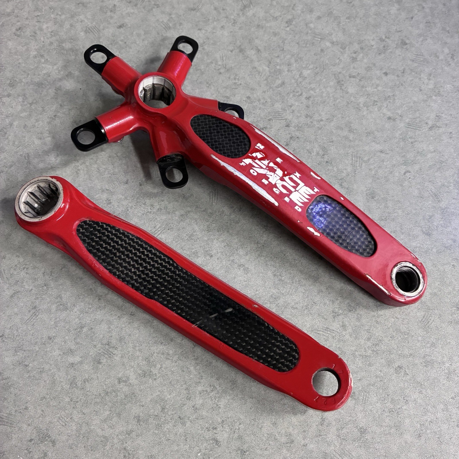 Vintage Red Race Face Next Crank Arm Set 175mm ISIS 94/58mm BCD Carbon Turbine