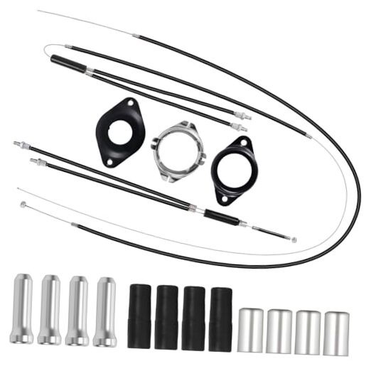 BMX Bike Gyro Brake Cables Front + Rear (Upper + Lower) with Spinner Rotor