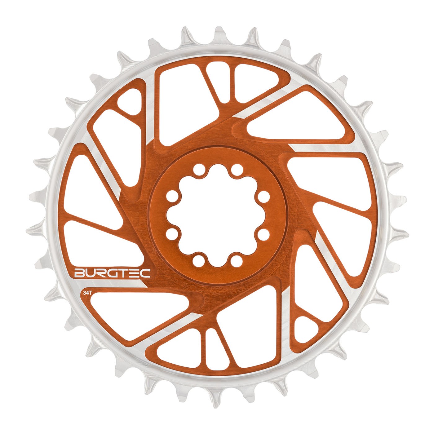 Burgtec 3mm Offset Thick Thin Chainring SRAM 8-Bolt, 34T, Brnz