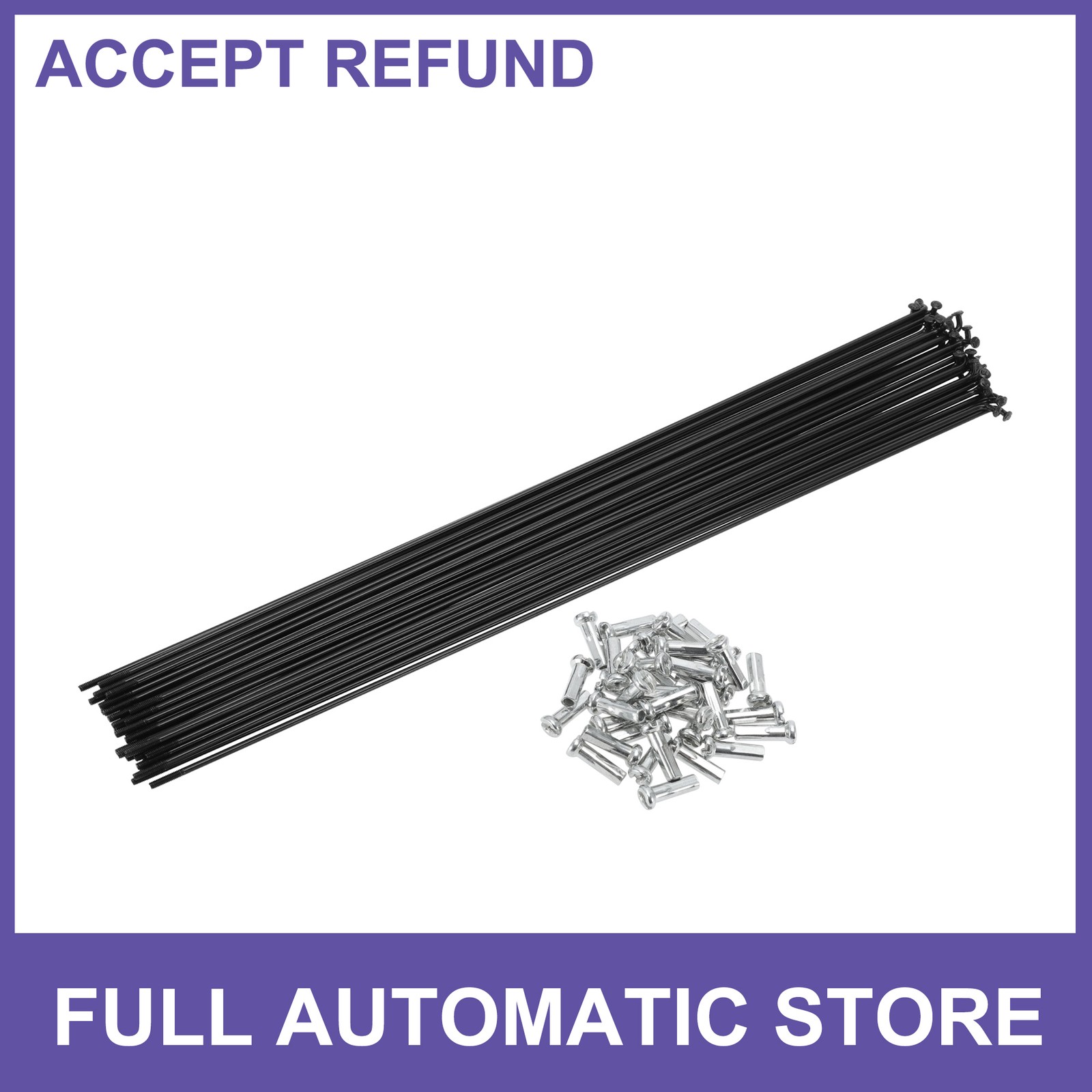 1 Set 14G 285mm Length Bicycle Spokes Nipple Black