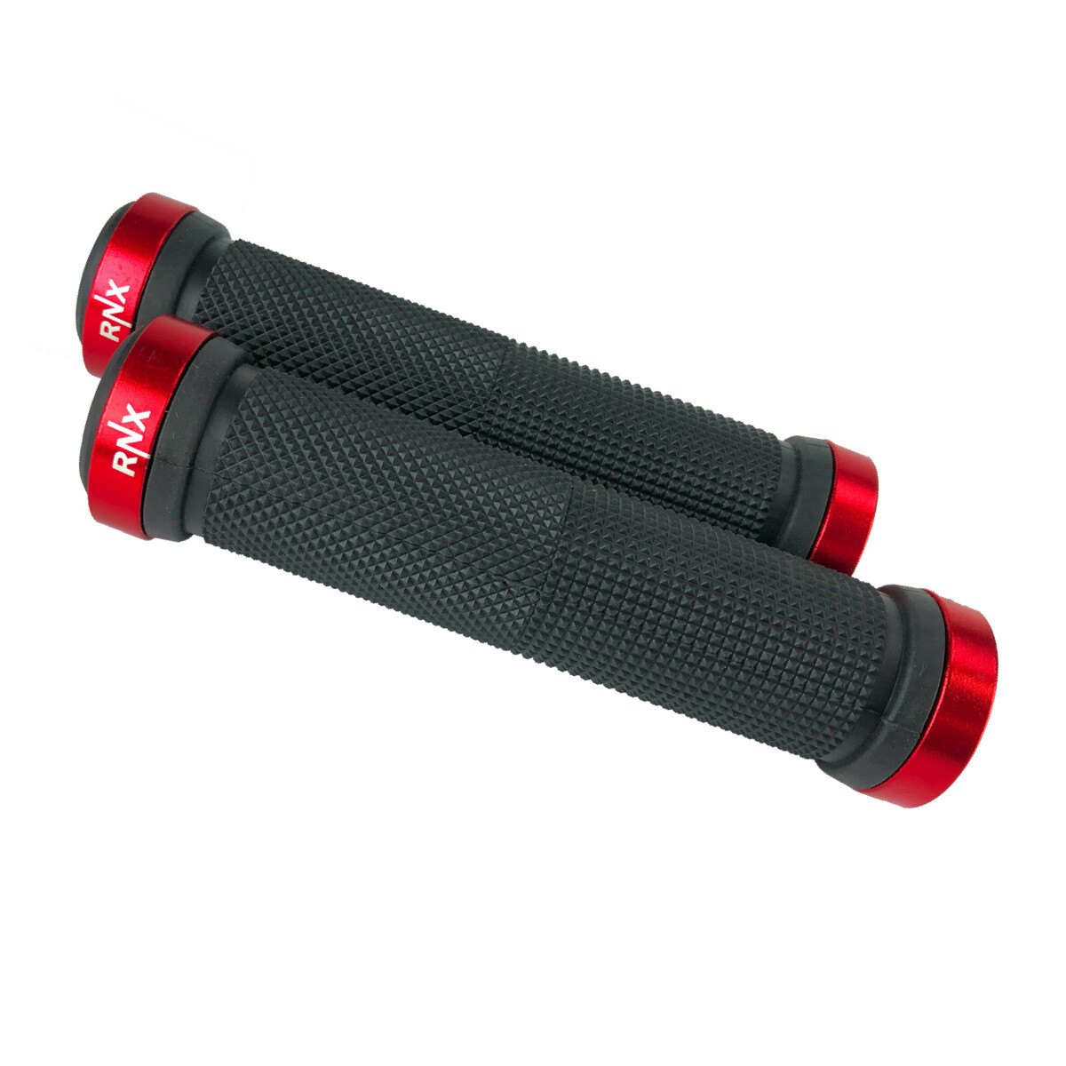 RNX Lock on Red Bike Grips MTB BMX Mountain Bike Handlebar Grips with End Caps