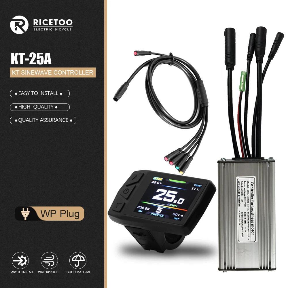 Electric Bike 500W/750W KT-25A Sine Wave Controller Set TF01U LCD Display