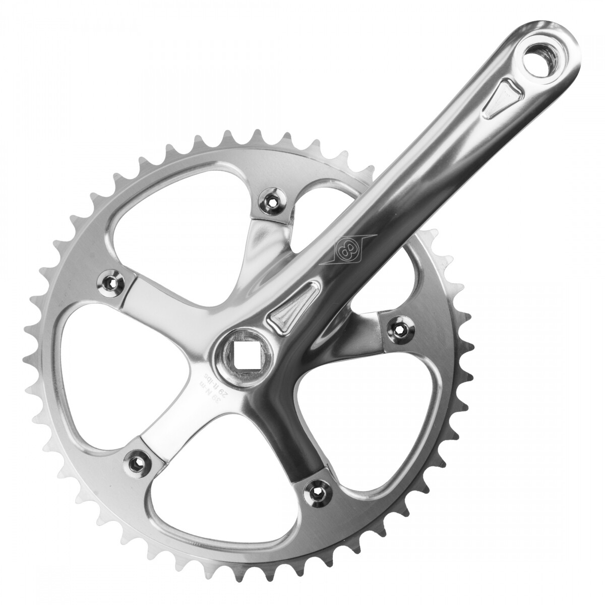 Origin8 Track/SS Crankset 165×46 Aluminum 103mm JIS Square Taper Silver