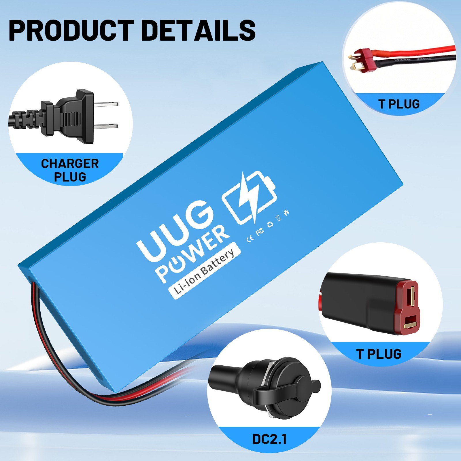 48V 14AH Ebike Battery Lithium Battery Pack with 30A BMS Replacement with Bag