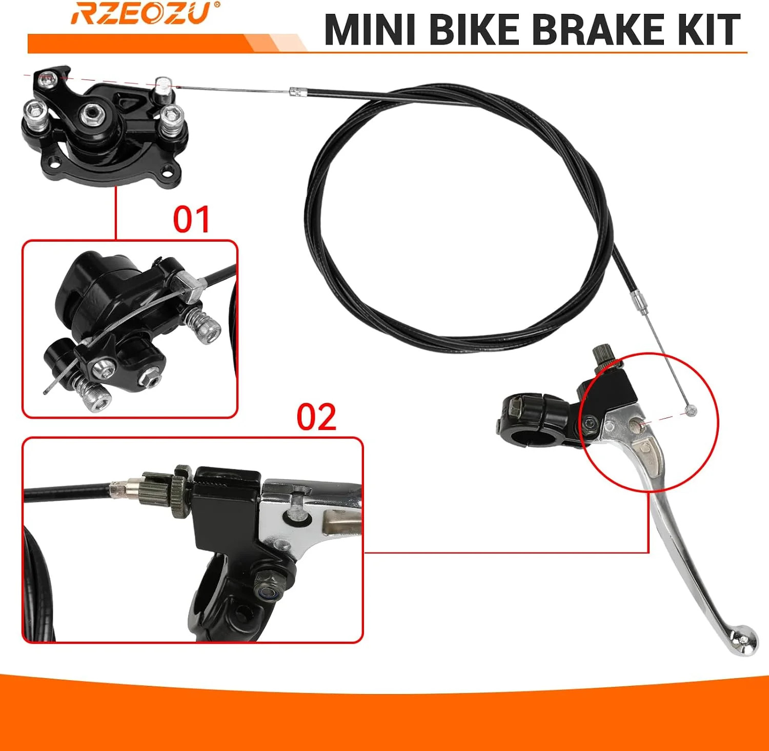 Mini Bike Brake Lever Caliper Kit Replacement for Coleman CT100U | Disc Brake Ki