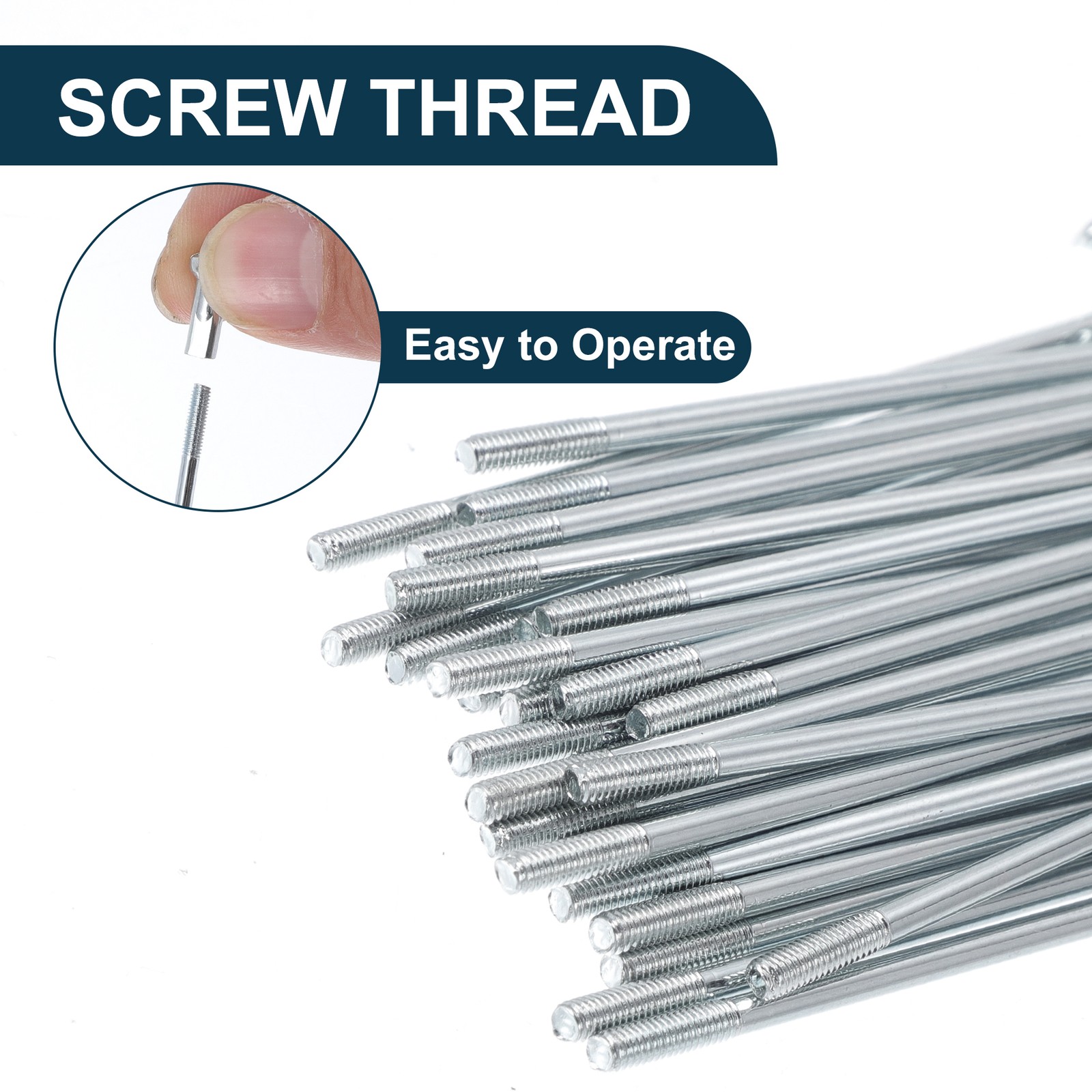1 Set 13G 76mm Length Bicycle Spokes Nipple 45 Steel Galvanized Universal