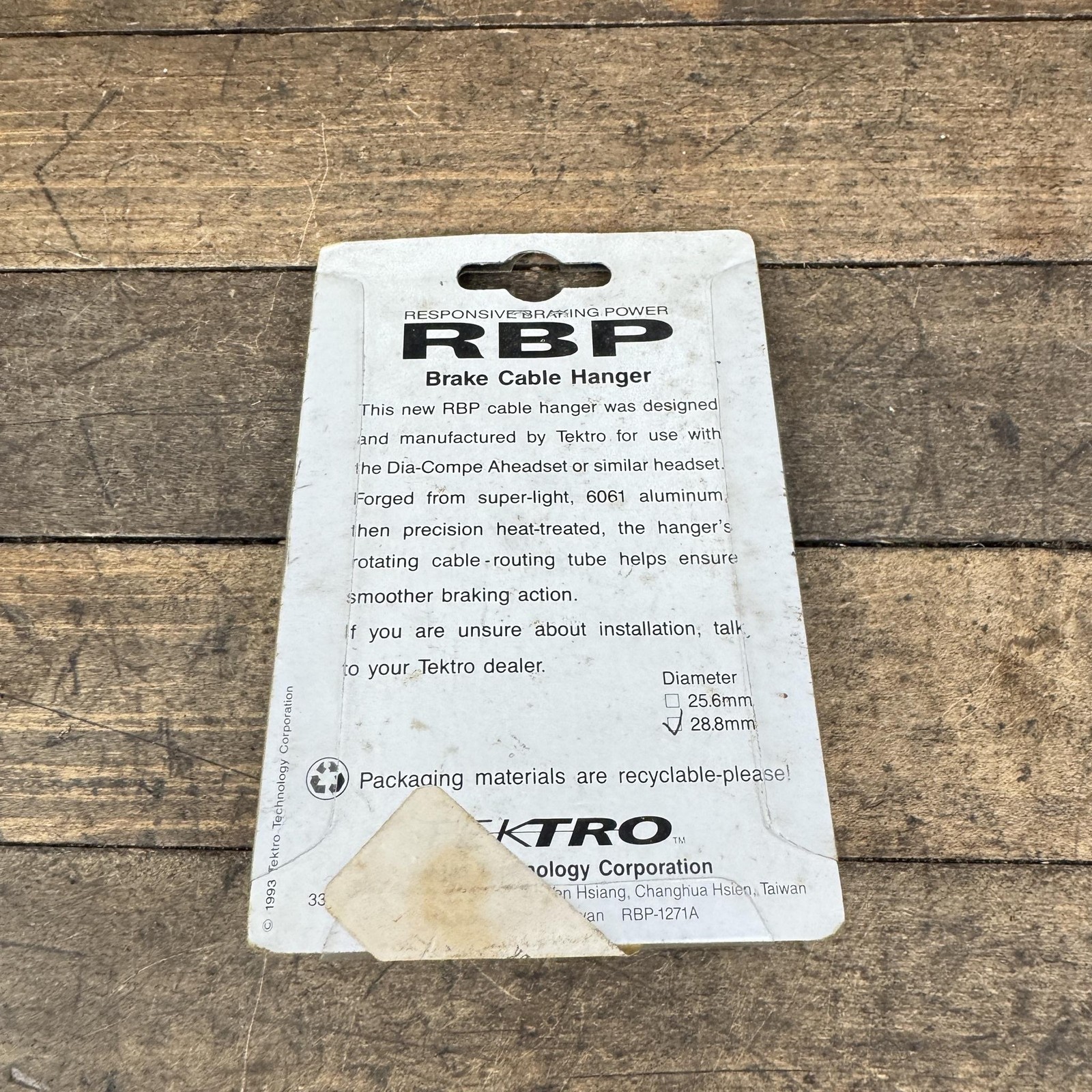 Vintage Tektro RBP Brake Cable Hanger Aheadset 28.8mm Black NOS 90s MTB 1 1/8