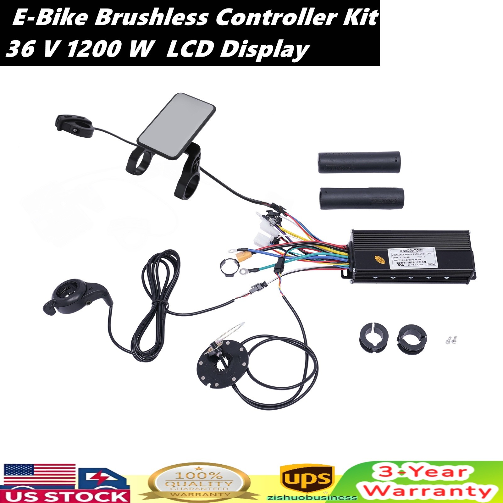 36v/48v E-bike Controller Component Kit With Color Lcd Display & Pedal Assist
