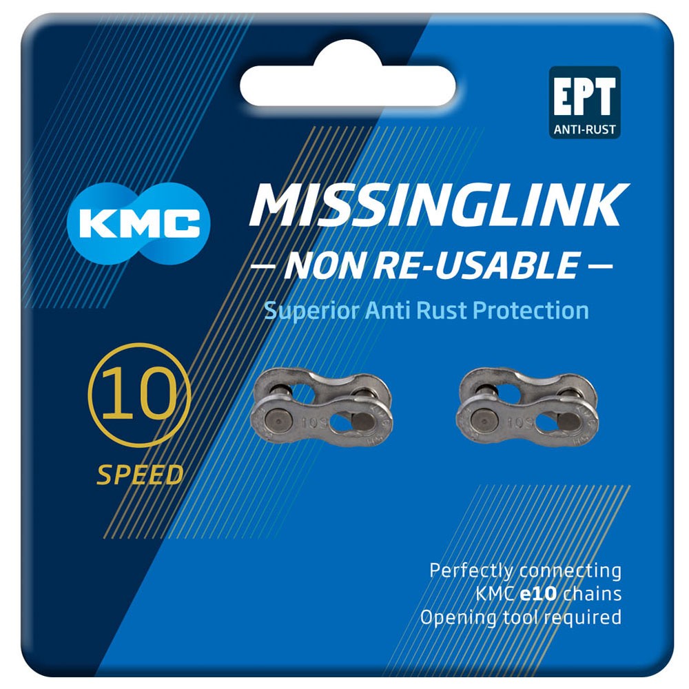 KMC Unisex’s 10 Speed EPT MissingLink Joining Link, Dark Silver, 2 Pairs