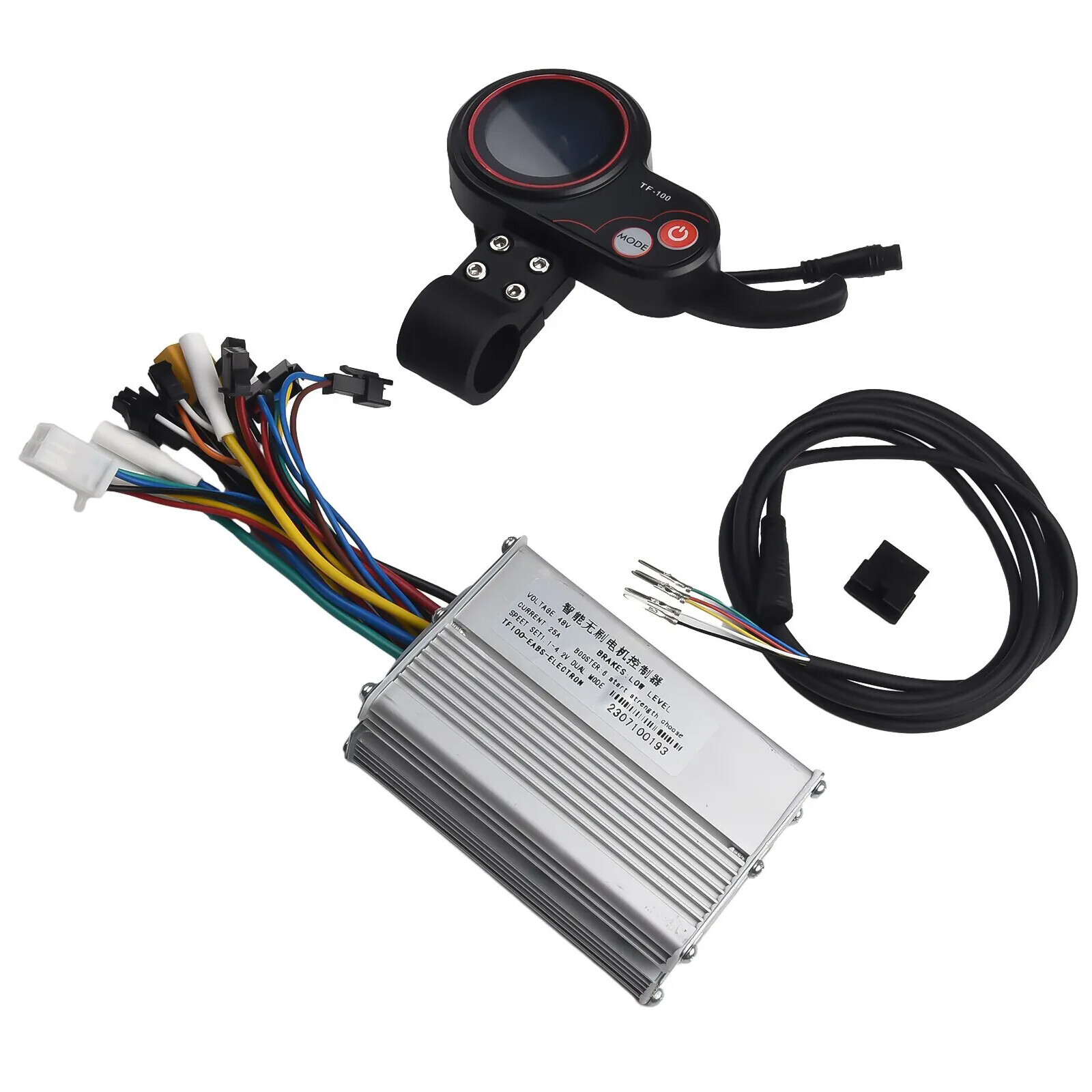 1200W 48V-25A Brushless Motor Controller + LCD Display + 6 Pin Cable For Scooter
