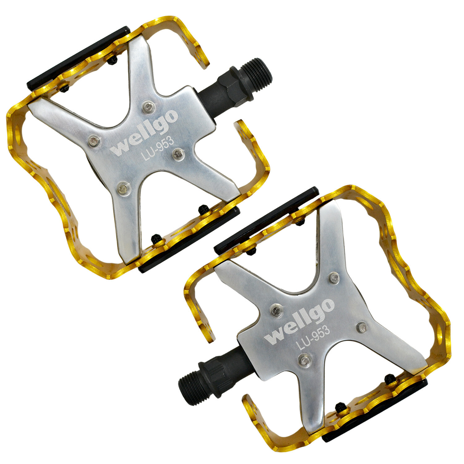 Wellgo Old school BMX MTB Bear Trap 9/16″ Bicycle Pedals , Gold