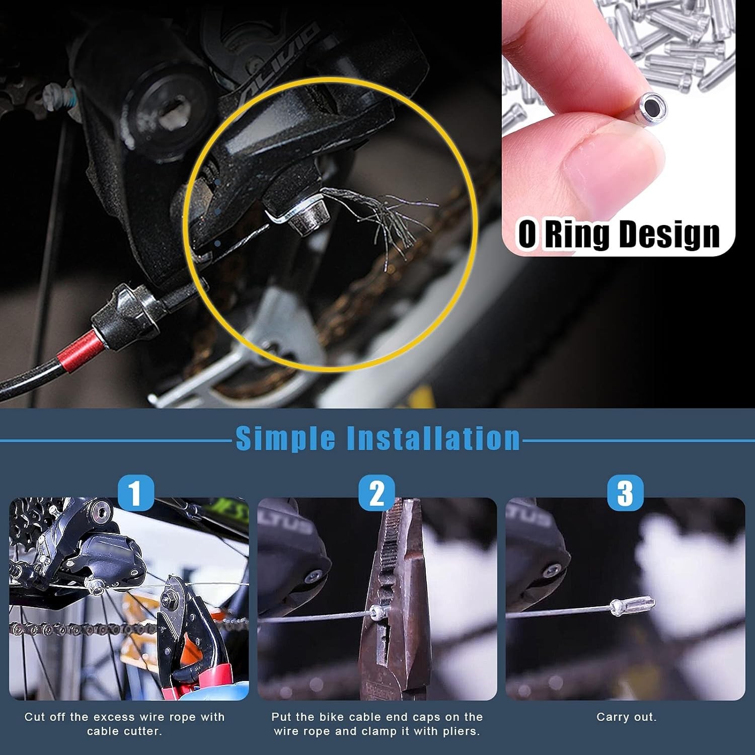 81Pcs Stainless Steel Bicycle Cable Cutter and Bike Brake Cable Shifter Cable…