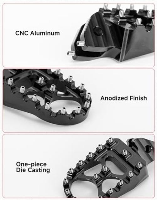 Dirt Bike Foot Pegs, Adjustable Level CNC Aluminum Footpegs Compatible with