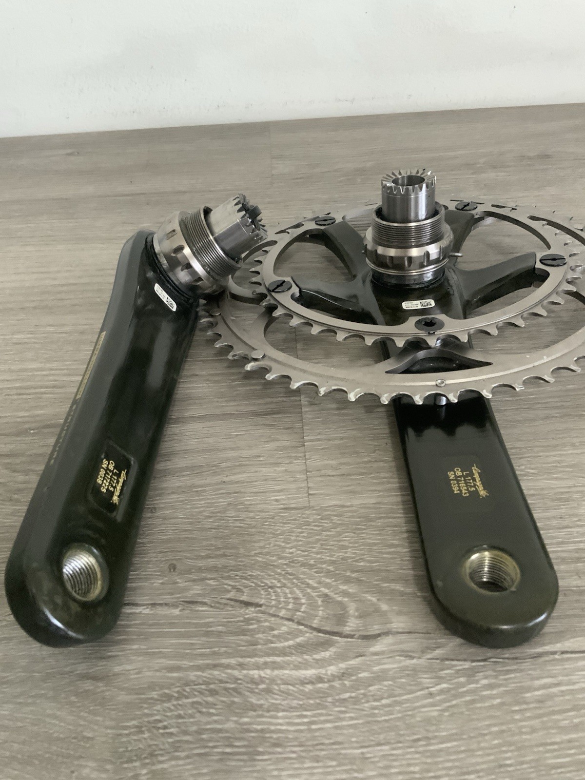 CAMPAGNOLO RECORD CRANKSET DOUBLE 53-39 TOOTH 177.5 MM ARMS 10 OR 9 SPEED W/ BB