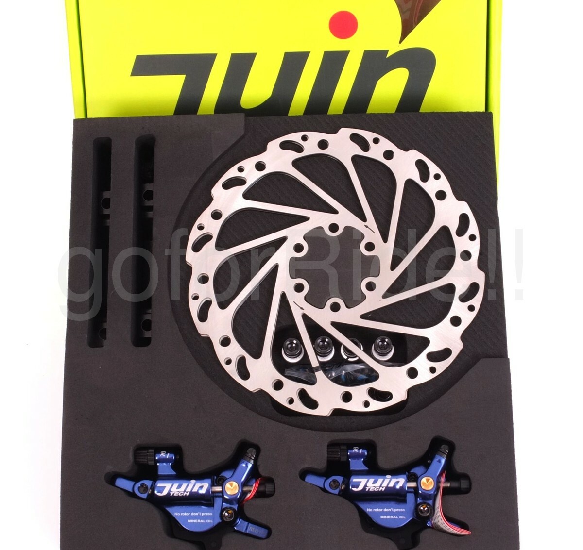 Juin Tech R1 Hydraulic Road/CX Bike Disc BrakeSet Dual Side Front+Rear Gray