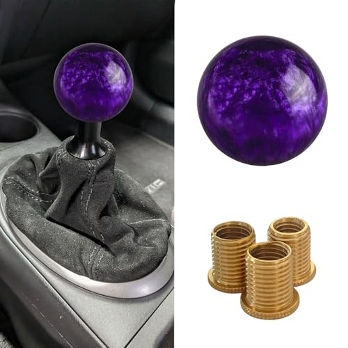 Shift Knob Manual Gear, Shifter Knobs, Acrylic Round Gear Shift Stick Purple