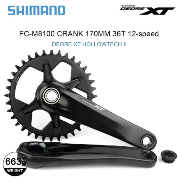 SHIMANO DEORE XT M8100 1×12 Speed 165/170/175MM Chainring 32T 34T 36T Crankset