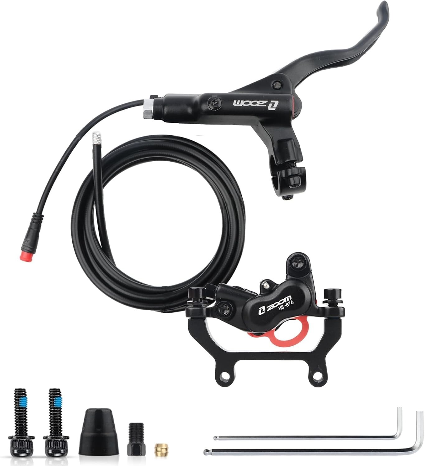 Zoom H876E Ebike 4-Piston Hydraulic Disc Brake Set Right Rear Power-Off Sensor