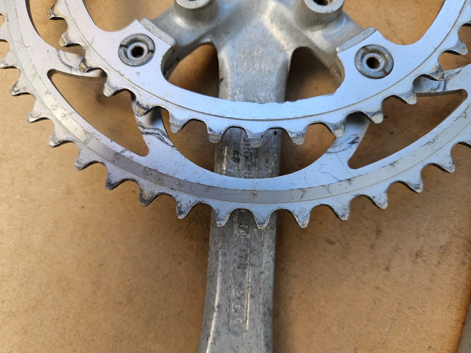 Vintage Sugino VP 130 Road Bike Touring Triple Crankset 170mm 52/40 130mm BCD