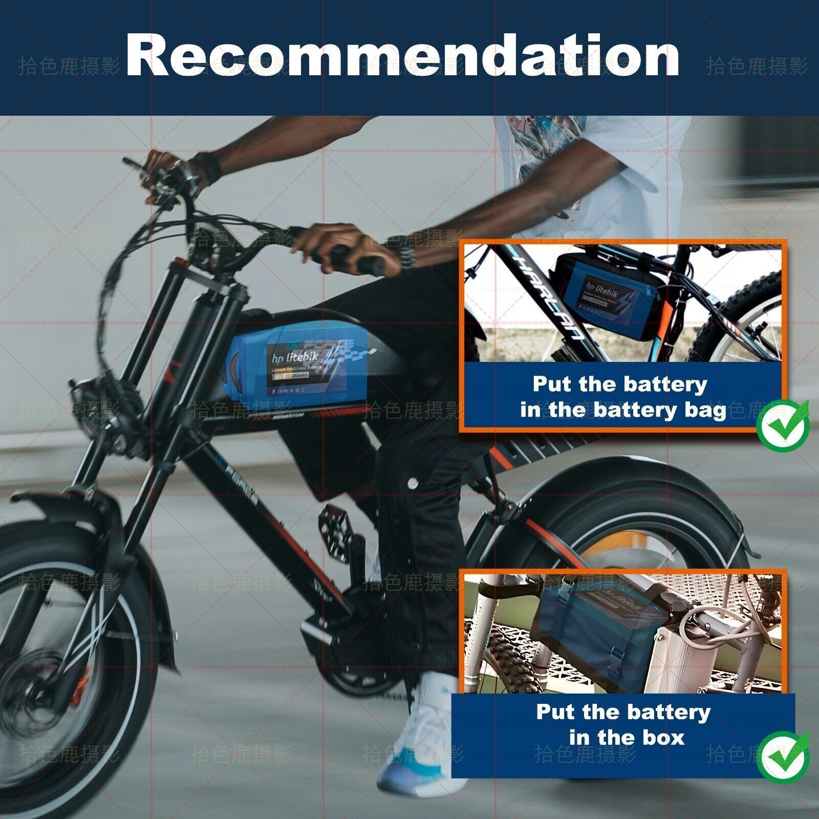 48v Lithium Ebike Battery Pack for 200W-2400W Electric Bike Scooter 30A/40A BMS