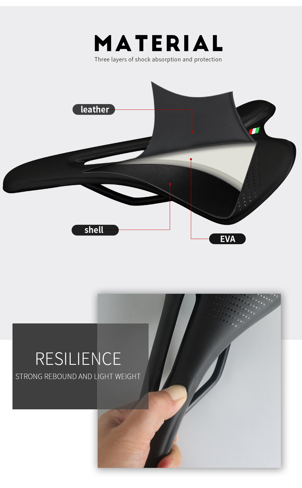 TOSEEK Seat Cushion narrow and small Saddle Recommended for Adult Bike Saddle