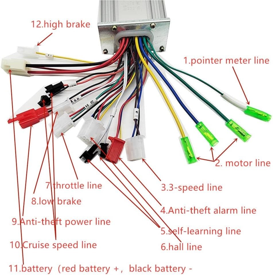 36V-48V 350W Brushless DC Motor Controller for Electric Bicycle E-Bike Scooter