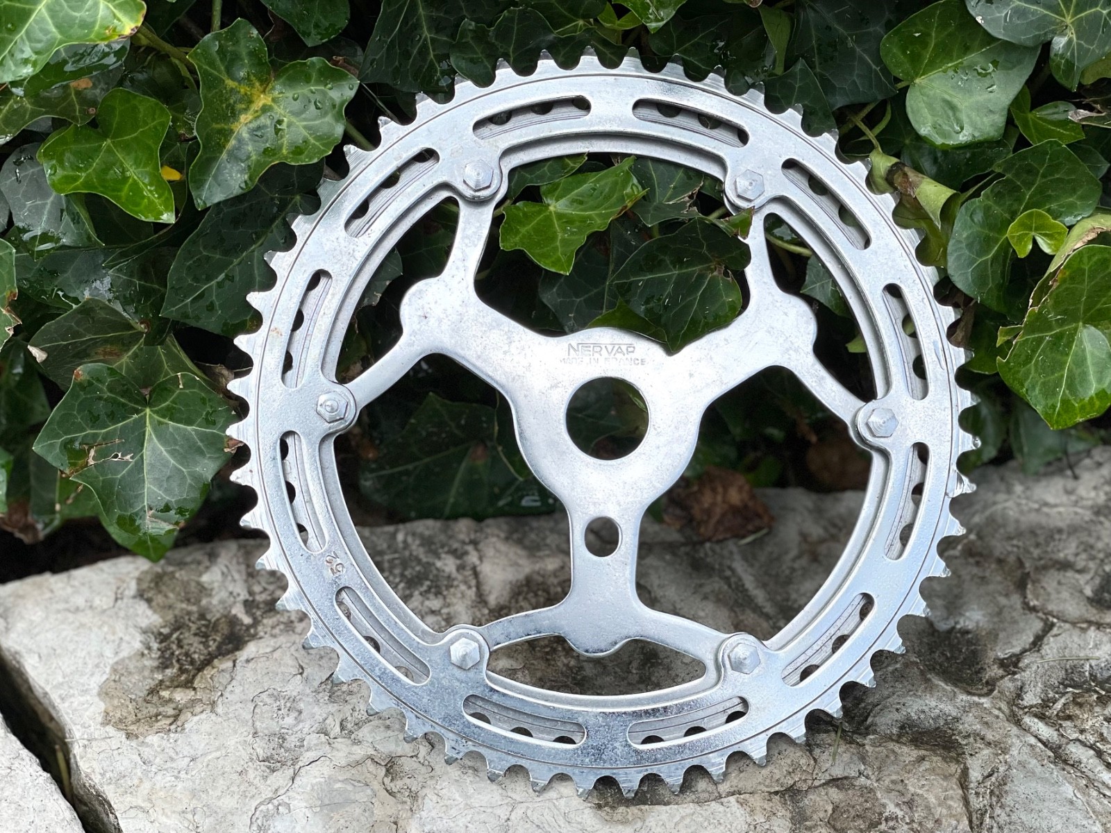 NOS Vintage Nervar Chainring Sprocket Set 52/ 47 Tooth For 1 Piece Crank France