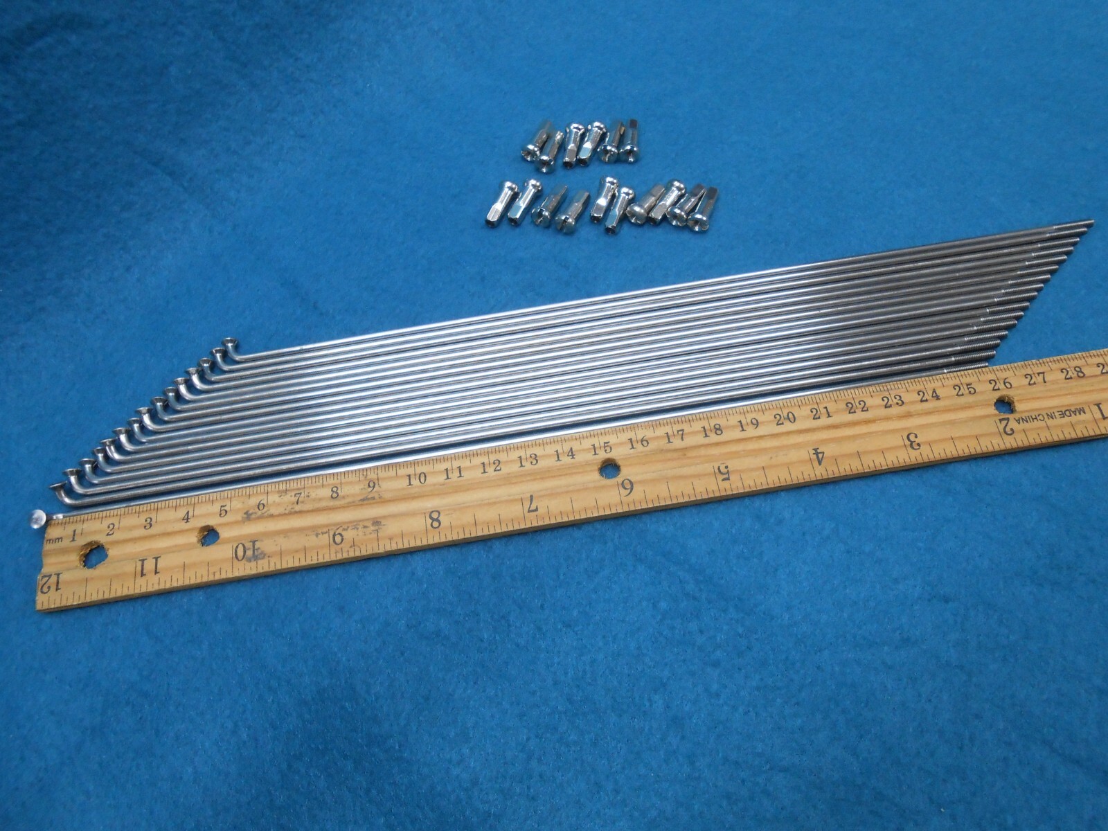 260mm Long 16 Silver Stainless Spokes 12g (2.6mm with Silver brass nipples SAPIM