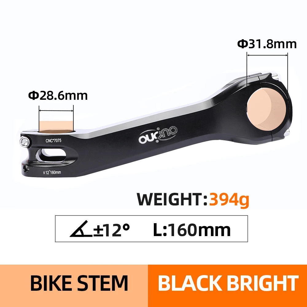 OUO 7075 Aluminum CNC Bike Stem 31.8mm 130-180mm Long MTB Handlebar Stem 6/17°