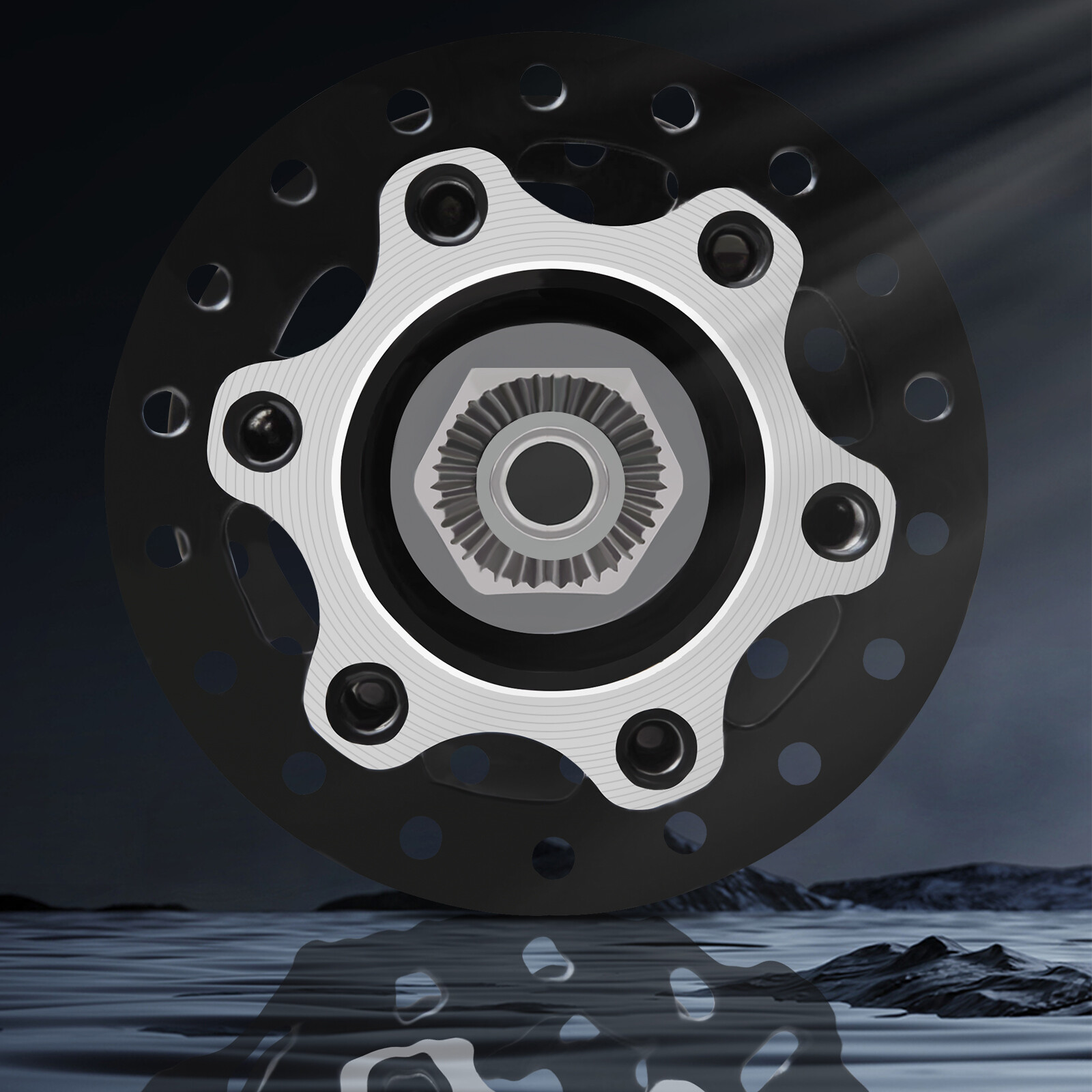 Beach Cruiser Fat Bike Front Hub 3/8″ 36 Holes 135mm 210mm for 6-bolt Disc Brake