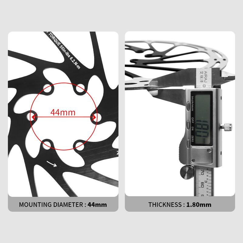 6 Bolts Rotor 140/160/180/203mm MTB BMX Road Bicycle Disc Brake Rotors Caliper