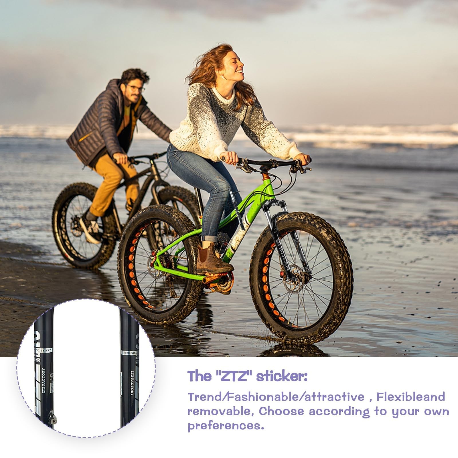 ZTZ 26 x 4.0 inch Fat Tyre MTB Suspension Fork – 100 mm Travel, 135 mm Spacin…