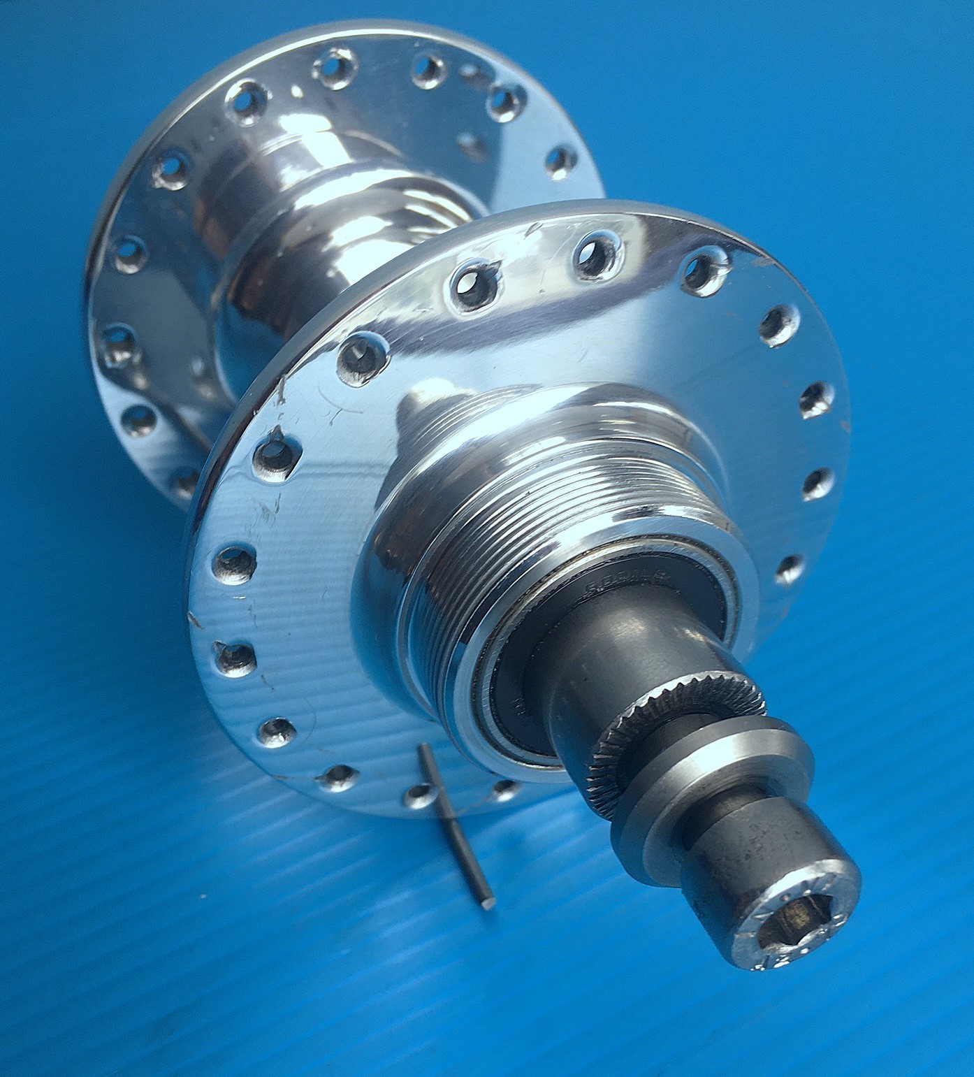 Phil Wood High Flange Rear Track Hub 36h Fixed/Free 120mm w/Phil Lockring Mint!