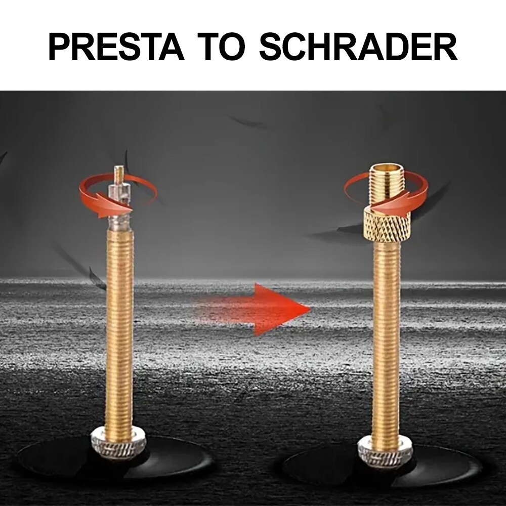 Brass Presta Valve Adapters – 5 Pk – Convert a Presta Valve to a Schrader Valve