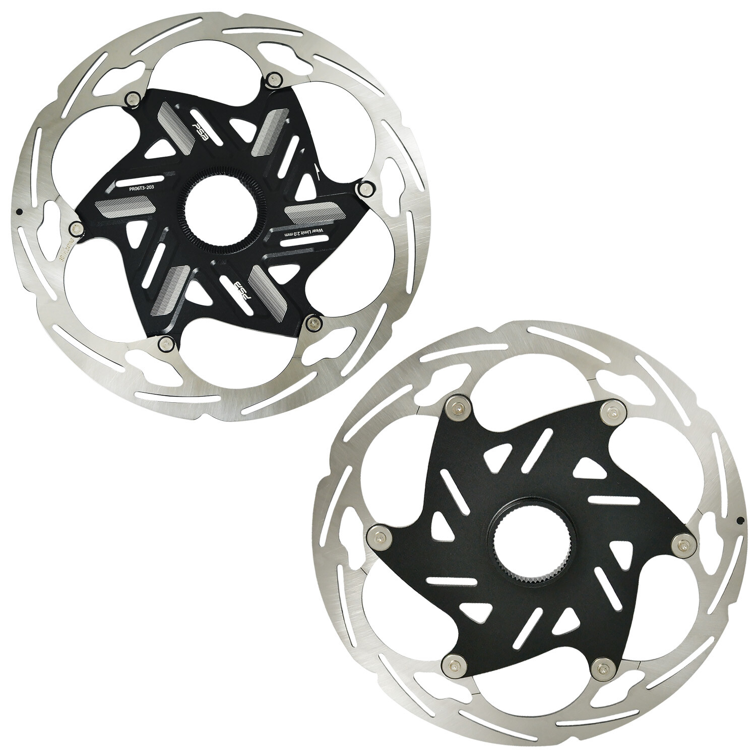 PSB PR06 3D Floating Plus DHR and E-MTB Only 2.3mm Disc Rotor Center Lock 203mm