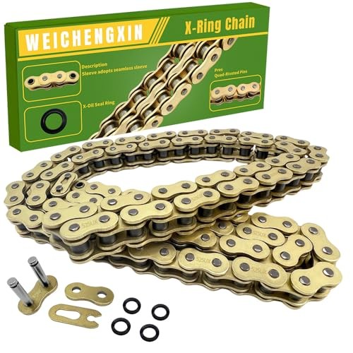 Gold 525 X-Ring Chain2 Links Motorcycle Chain with Connecting 112 links 1