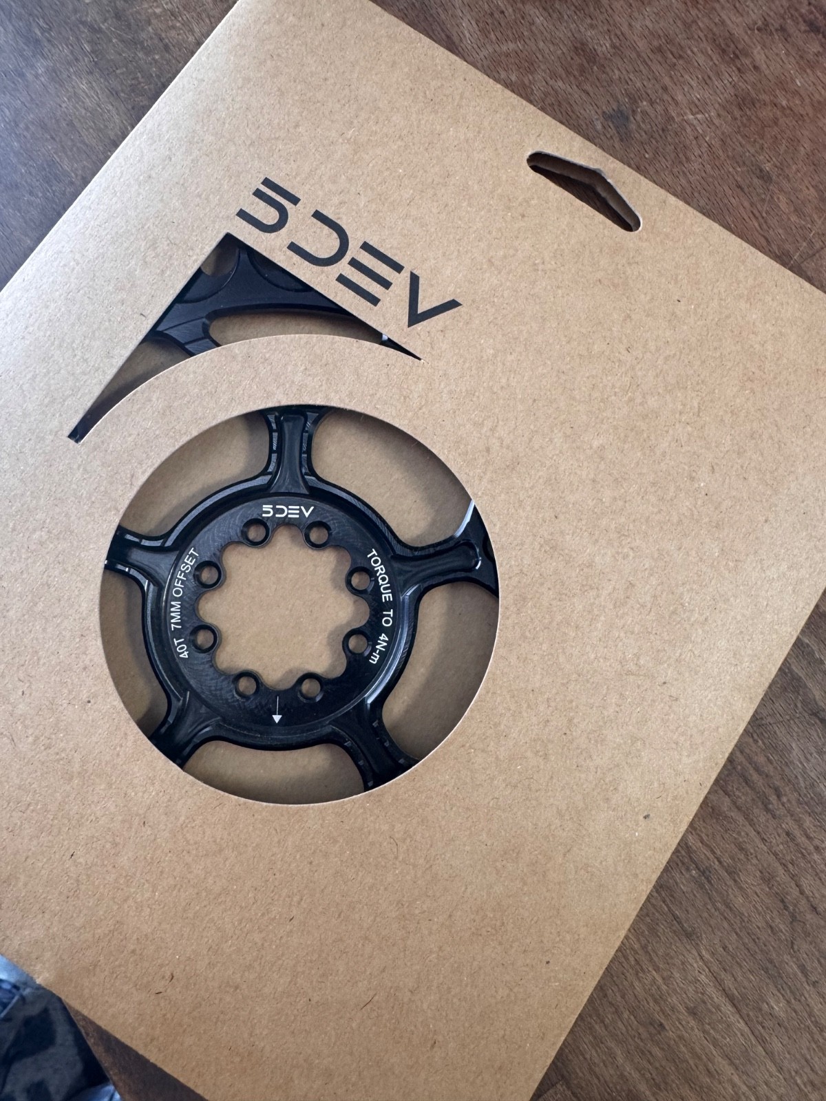 5DEV 8 bolt 42t 7mm offset chainring Black NEW Aluminum