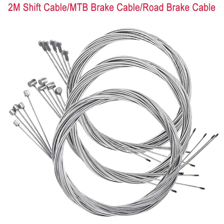 5pcs 2M MTB Bicycle Brake Cable Stainless Steel Gear Shift Inner Wire