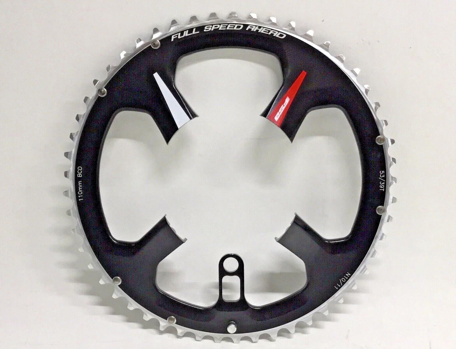 FSA K‑Force ABS 53T Chainring 110BCD 5‑Bolt 10‑11sp Red Decal WA421