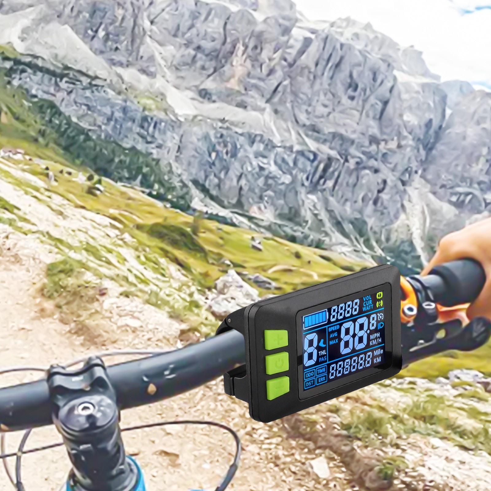 USB Enabled Intelligent LCD Display for Electric Bike Speed Monitoring