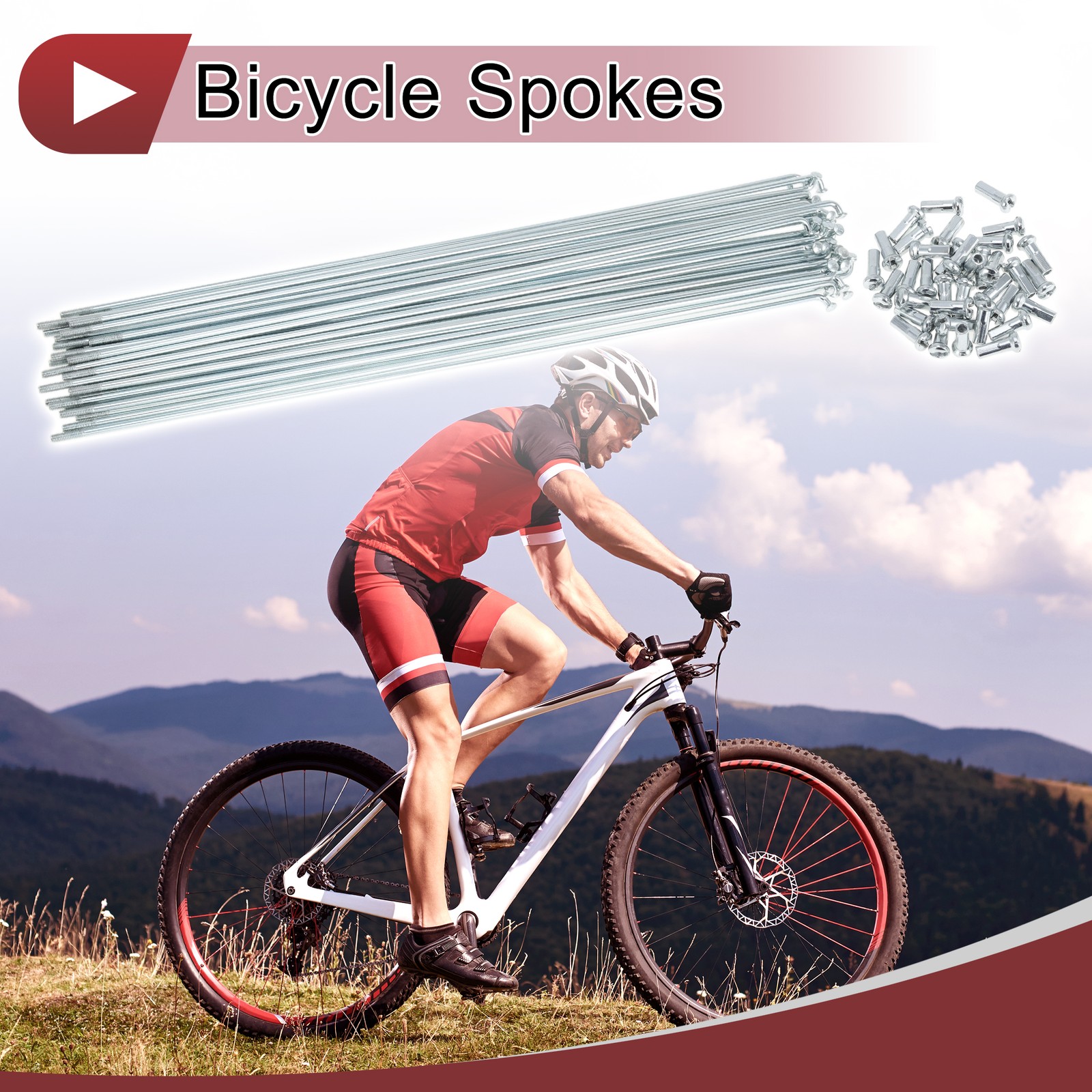 36 Set 13G Bicycle Spokes 257mm Bike Wheel Spokes Galvanized Carbon Steel