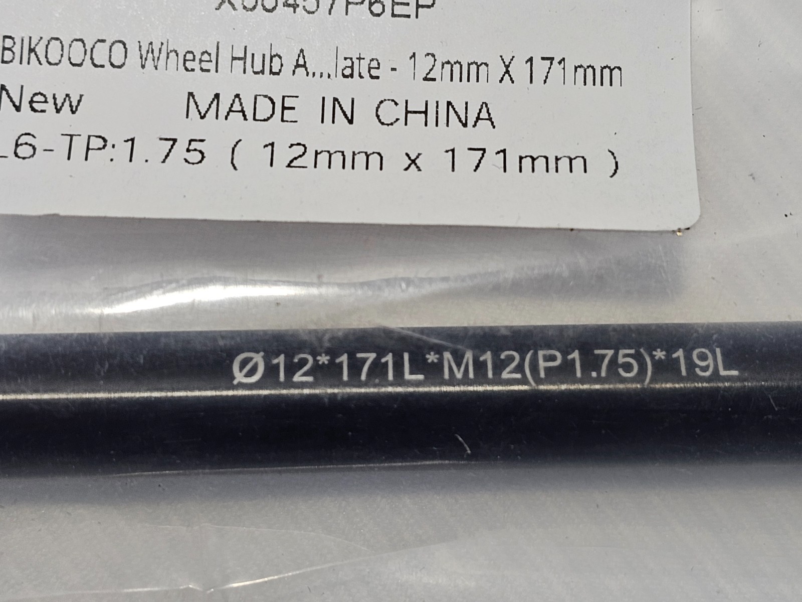 BIKOOCO 12mm x 171mm Wheel Hub Axle M12 P1.75 Thread Bicycle Bolt