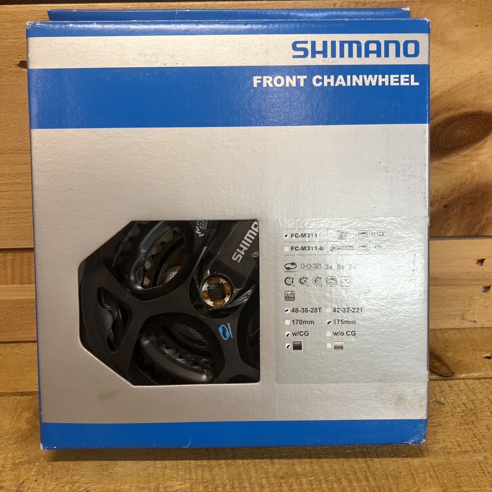 Shimano Altus FC-M311 Crankset 175mm 7/8-Speed 48/38/28t Riveted Black