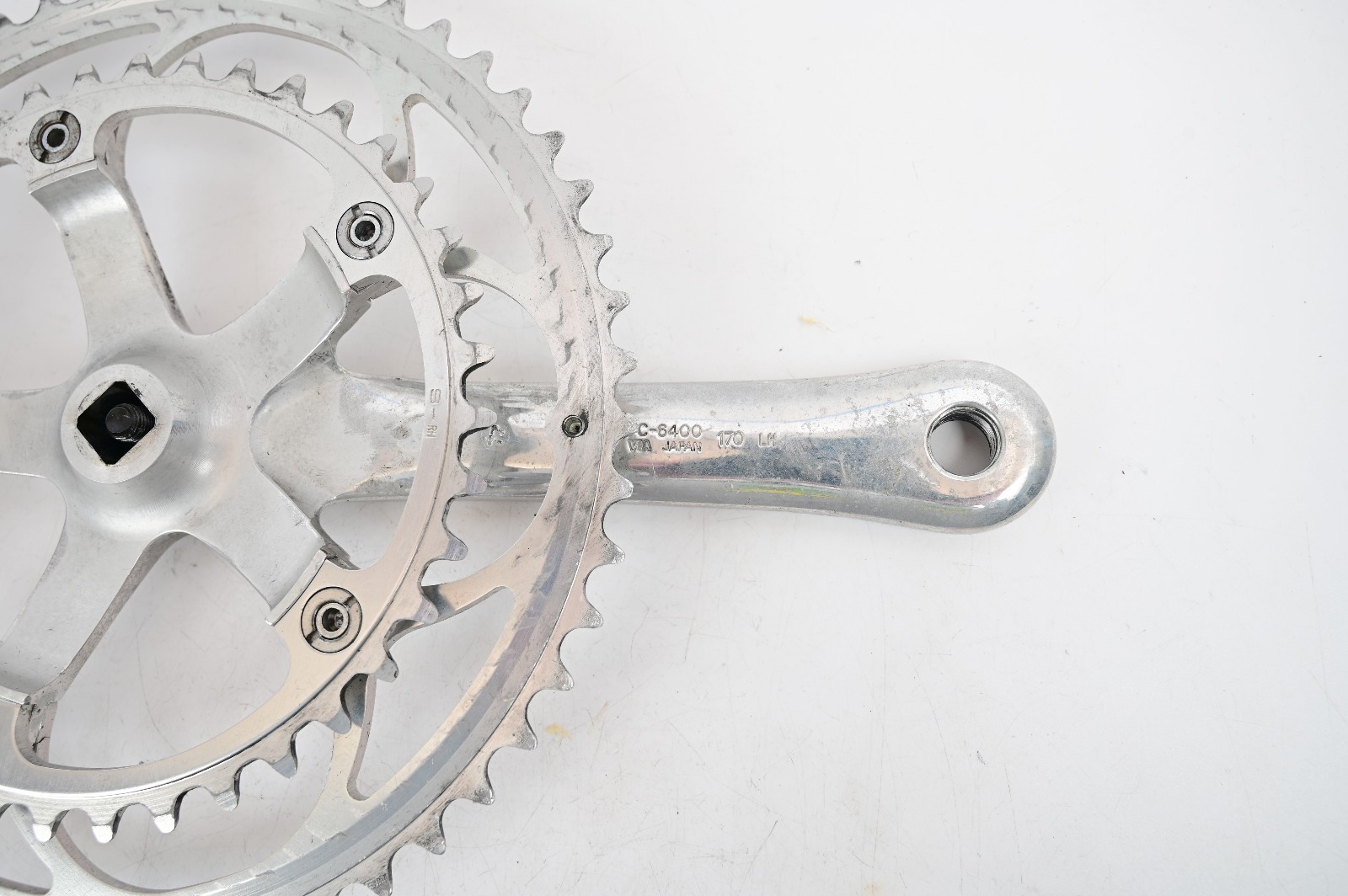 Vintage Shimano 600/Ultegra Tri-Color FC-6400 Double Road Bike Crankset, 53/39t