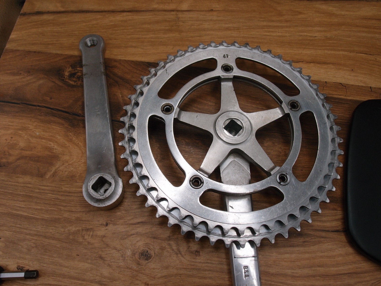 1970s NERVAR double crankset for road bike made in France 52/47 T 170 mm
