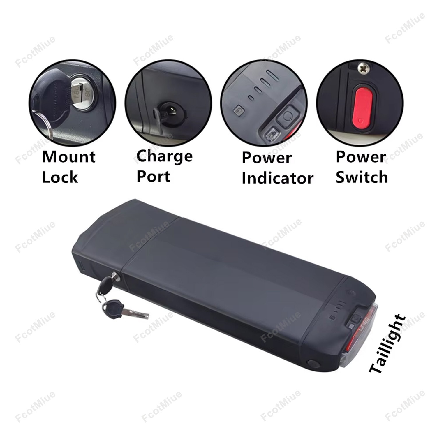 60V 15Ah 900Wh Rear Rack Carrier Battery Replacement for Wired Freedom Ebike